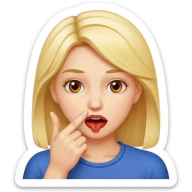 Mujer mordiéndose el dedo sticker