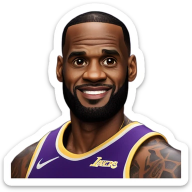 lebron-james-avec-le-maillot-des-lakers sticker