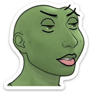 Sweating, side eye and kissy lips sticker