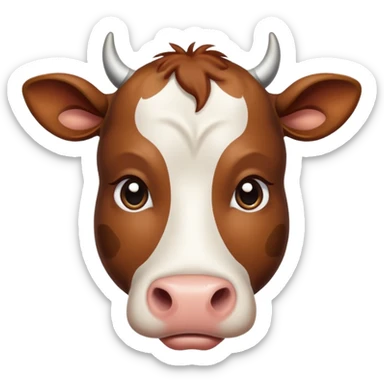 very sad cow sticker