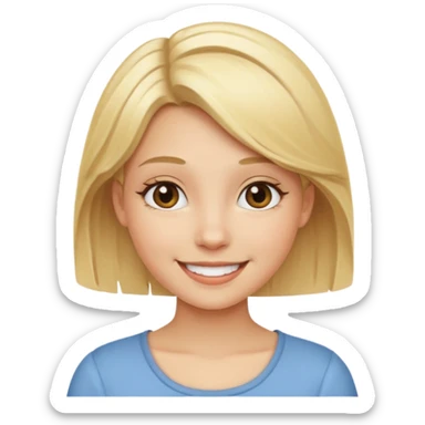 smiling girl with blonde hair sticker