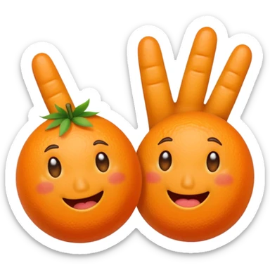 2 middle fingers on Orange sticker