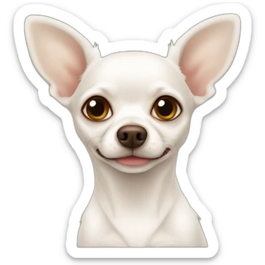 old white chihuahua with brown ears sticker