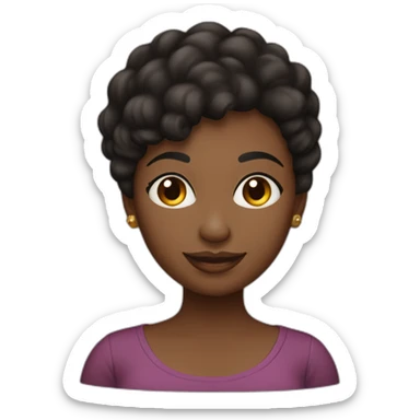 One black pregnant lady short blackish brownish 4c hair mid 20’s sticker