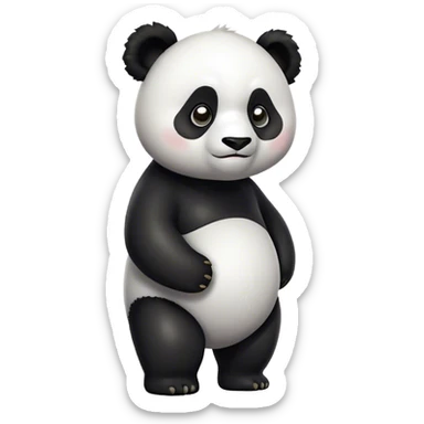 Panda shrugging his shoulders to indicate a lack of knowledge about a particular topic, or a lack of care about the result of a situation sticker