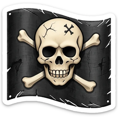 natos y waor bandera negra con calavera petra de canción cicatrices  sticker