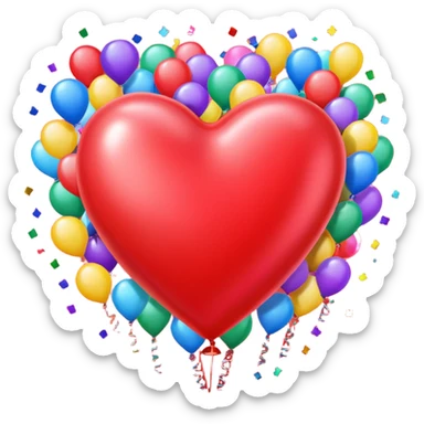 heart with K-pop stage confetti and balloons sticker