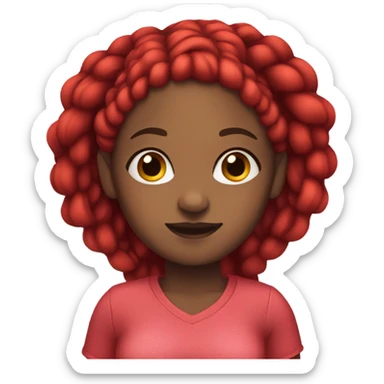 Black girl with red cornrows  sticker
