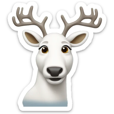 white reindeer for christmas sticker