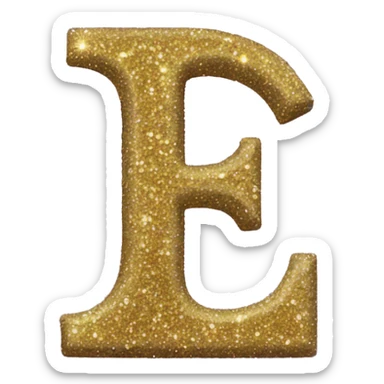 Glitter letter e sticker