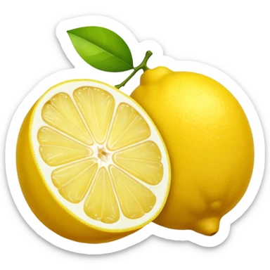 lemon cut in half  sticker