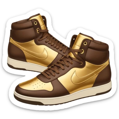 Metallic 24k gold and mocha brown womens stylish sneakers sticker