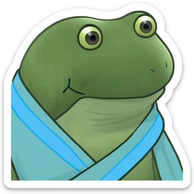 Cyan blanket with blue striped  sticker