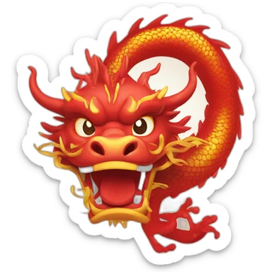 chinese dragon happy new year sticker