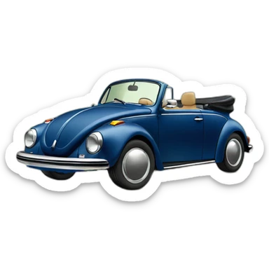 dark blue volkswagen coccinelle convertible sticker