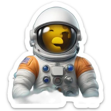 Astronaut with space helmet with smoke coming out his helmet  sticker