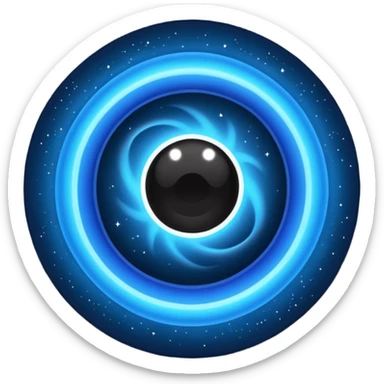 TON 618 black hole with bright blue jet emoji style sticker