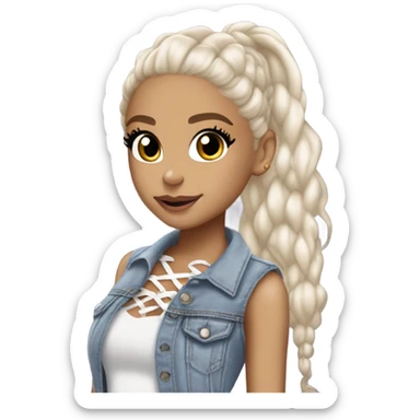 Ariana grande wearing a Shakira lace up croc top and short jeans  sticker