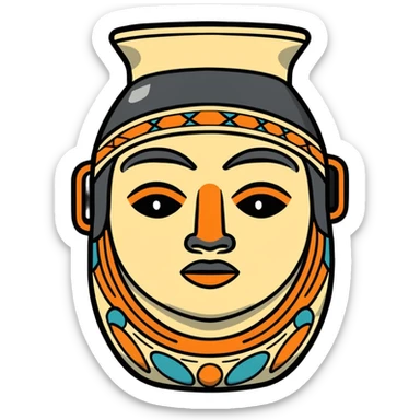 Moche ceramic portrait vessel sticker