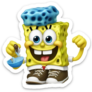 spongebob eating a shoe sticker