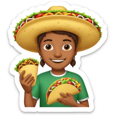 Mexican with a taco  sticker