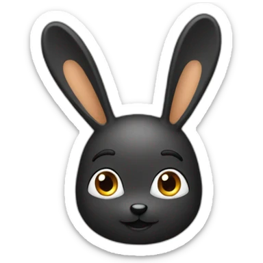 Coneja con cabello crespo negro sticker