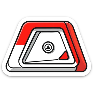 YouTube logo, red rounded rectangle with white play triangle button in the center sticker