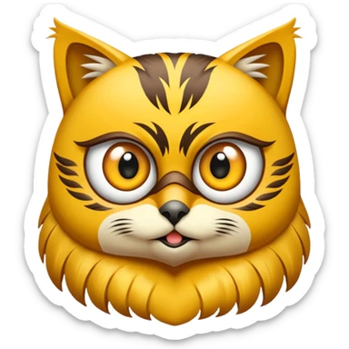 Buho gato defradado de amarillo y marron sticker