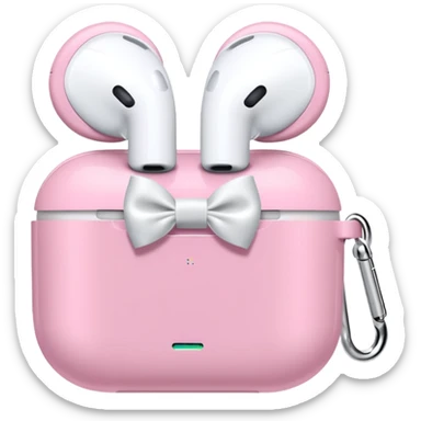 Pink AirPods Max with ribbon bow  sticker
