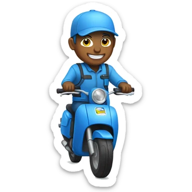 blue Moto delivering water bottle sticker