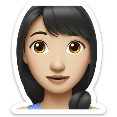 A 19 year old cute chinese spy lady with nice black hair sticker