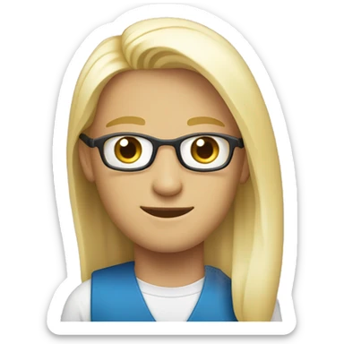 white blue eye blond 30 year old gui with a happpy face and an suite (male) Software engineer sticker