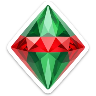 generate a green and a red diamond geometrical form sticker