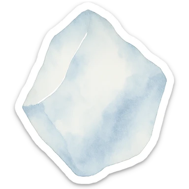 watercolor style ice, soft edges, blue gradients sticker