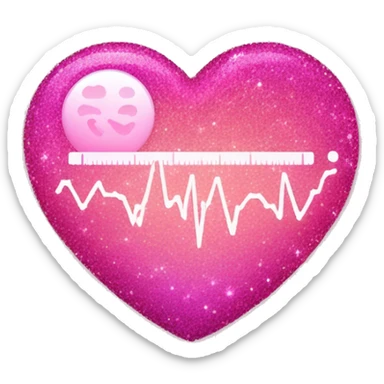 Pink ombre fetal heart rate monitor with glitter  sticker
