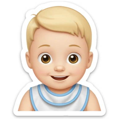 baby with bib sticker