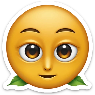 feuille d'érable couleur vermeille, deux yeux ronds noirs brillants sticker