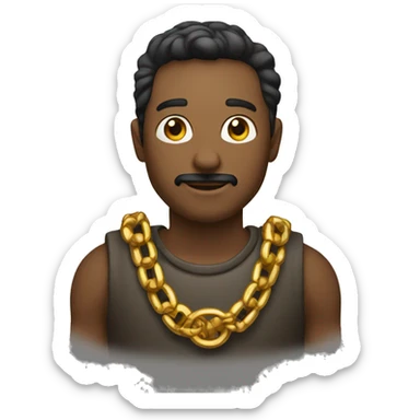HOMBRE MESTIZO CON CADENA DORADA  sticker