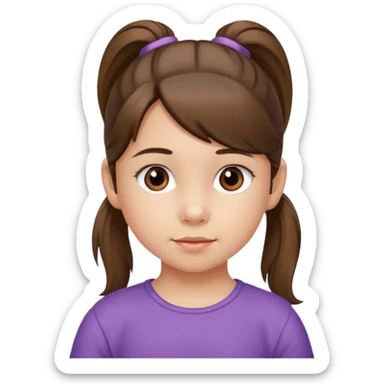 una chica pequeña con una cola de caballo de 4 años sticker