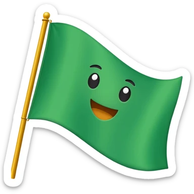 Green flag like a go flag sticker