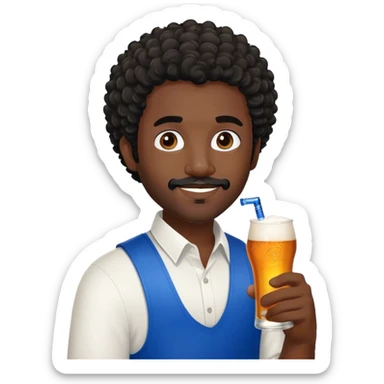 dark black guy short curly hair facial hair holding bud light  sticker
