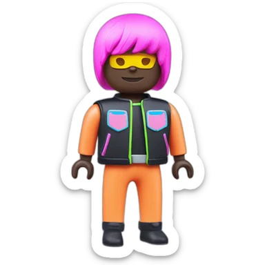playmobil wearing NEON LIGHT CLOTHES sticker