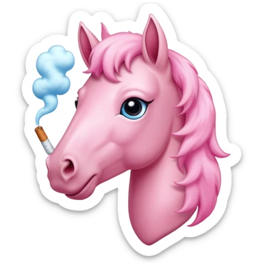 pink horse smoking  sticker
