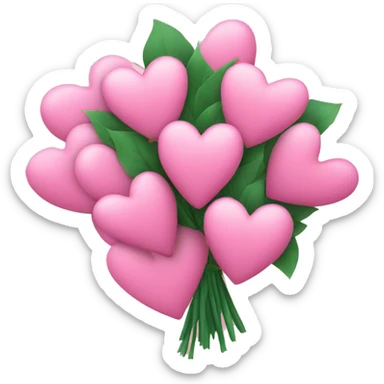 Bouquet of pink hearts sticker