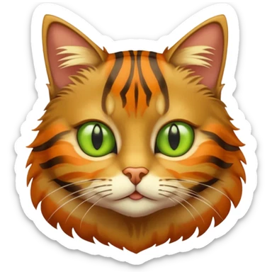 Tabby cat with yellow green eyes sticker