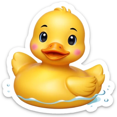 A rubber duck with rosy cheeks and an adorable happy expression sticker