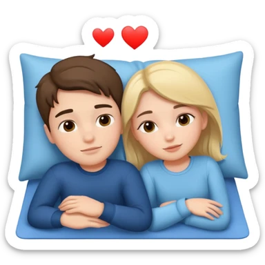 Boy and girl together close relationship cute Laying down sticker