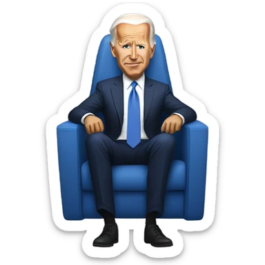 Joe Biden in an electrified seat with a metal strap around his forehead sticker