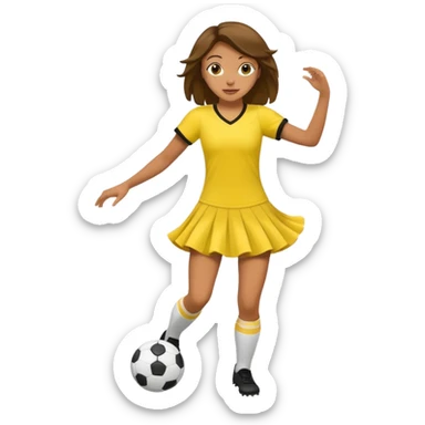Soccer Player baoy dance in yellow dress sticker