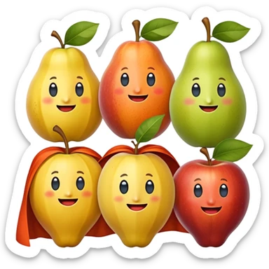 Cape-Wearing Super Fruits sticker